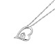 SHEGRACE Glamourous Sterling Silver Micro Pave AAA Cubic Zirconia Heart Pendant Necklace JN25A-01-2