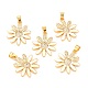 Real 18K Gold Plated Brass Micro Pave Cubic Zirconia Pendants ZIRC-L100-087G-01-1