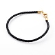 Toma de cable de pulsera de cuero trenzado MAK-L018-04G-1