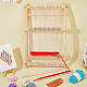 木製マルチクラフト織機  スプール付き  くし  シャトルとランダムな色の糸  DIY手編み織機  子供向けの知的なおもちゃ  モカシン  織機: 39.5x27x3cm DIY-WH0304-792-4