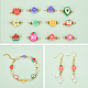 PandaHall 72pcs Flower Fruit Polymer Clay Charm 12 Styles Connector Link Charms Watermlon Strawberry Avocado Cute Spacer Beads With Brass and 304 Stainless Steel Findings for Boho Jewelry Making FIND-PH0003-11-6