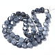 Mèches de perles de verre craquelé peintes au four opaque EGLA-T008-19B-2
