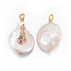 Pendenti con perle d'acqua dolce coltivate naturali PEAR-E013-30A-1