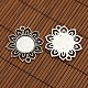 Tibetan Style Alloy Flower Connector Cabochon Bezel Settings and Flat Round Transparent Glass Cabochons DIY-X0204-AS-4