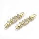 Brass Micro Pave Clear Cubic Zirconia Links Connectors KK-S061-95G-NR-1