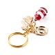 Baking Painted Brass Bell Father Christmas Keychain for Christmas KEYC-JKC00246-3