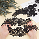 GORGECRAFT 2 Pairs Black Flowers Patches Garment Applique Embroidery DIY Wedding Dress Sewing Clothing Accessories (Black D) DIY-GF0004-90-3