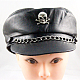 Punk Leather Skull and Twisted Chain Caps AJEW-O018-01-3