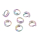 Rainbow Color Double Nose Ring for Single Piercing AJEW-C010-02M-02-1