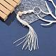 Waxed Cotton Cord Braided Macrame Pouch Empty Stone Holder for Pendant Keychain Making KEYC-JKC00536-4
