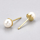 Orecchini a bottone di perle imitazione plastica abs KK-S348-213-2