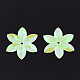 装飾アクセサリー  ポリ塩化ビニールのプラスチック製のスパンコール/スパンコールビーズ  花  淡緑色  13~13.5x12x0.4mm  穴：1.4mm  約9000個/500g PVC-S033-01F-2