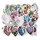 50 Uds. Pegatinas autoadhesivas de dibujos animados de pvc con forma de corazón humano floral STIC-G001-06-2