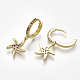 Brass Cubic Zirconia Dangle Hoop Earrings EJEW-S201-123-2