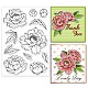 GLOBLELAND Peony Flowers Clear Stamps Peony Leaves Silicone Clear Stamp Seals for Cards Making DIY Scrapbooking Photo Journal Album Decoration DIY-WH0167-57-0081-1