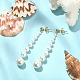 Aretes colgantes con borla larga y perlas de concha EJEW-TA00242-2