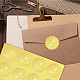 自己粘着金箔エンボスステッカー 12 枚  封筒カードシール用の丸いドットメダル装飾デカール  足跡  サイズ：約165x211mm  ステッカー：50mm  12pcs /シート DIY-WH0451-037-6