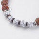 Natural Lava Rock & Wood Beads & Coconut Stretch Bracelets BJEW-I241-03H-2