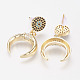 Brass Micro Pave Cubic Zirconia Dangle Ear Studs EJEW-G229-07G-2