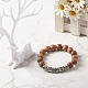 Bracelets extensibles en perles de bois de coco naturel BJEW-JB06642-01-2