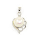2015 ideas para regalos de San Valentín elegantes colgantes de corazón de plata de ley con perlas cultivadas de agua dulce naturales para mujer STER-M046-06-1