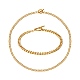 Brass Curb Chain Bracelet & Curb Chain Necklace Sets SJEW-SZ0001-011B-1