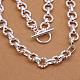 Popular Silver Plated Brass Round and Oval Link Chain Necklaces For Men NJEW-BB12753-2