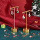 Sunnyclue 1 caja 12 pares de pendientes de Navidad conjunto de pendientes de palanca de invierno pendientes de aro de árbol de Navidad pendientes de moda de oro para mujeres adultos joyería de Navidad pendientes colgantes regalos de Navidad de año nuevo EJEW-SC0001-34-4