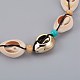 Adjustable Cowrie Shell and Synthetic Turquoise Beaded Necklaces NJEW-JN02300-02-3