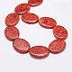 Synthetic Grass Coral Oval Beads Strands CORA-E030-01-2