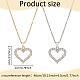 ANATTASOUL 2Pcs 2 Colors Rhinestone Hollow Heart Pendant Necklace with Brass Chains for Women NJEW-AN0001-70-2
