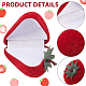 CHGCRAFT 5Pcs Strawberry Ring Box Red Strawberry Trinket Boxes Strawberry Velvet Ring Boxes with Plastic Leaves for Proposal Engagement Wedding VBOX-WH0011-06-5
