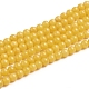 Chapelets de perles rondes en jade de Mashan naturelle X-G-D263-4mm-XS07-1
