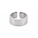 304 anillo de puño abierto plano martillado de acero inoxidable para mujer RJEW-S405-208P-1