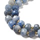 Natürlichen blauen Aventurin Perlen Stränge G-P508-A13-01-4
