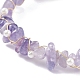 Natural Amethyst Chips Beaded Bracelet with Shell Pearl BJEW-TA00078-02-4