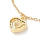 Ожерелье с кулоном в форме сердца из прозрачного кубического циркония NJEW-O125-28G-2