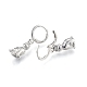 Brass Cat Dangle Leverback Earrings for Women EJEW-N012-105P-3