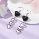 Acrylic & Glass Heart with Enamel Dangle Earrings EJEW-JE05415-01-3