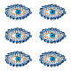 Fingerinspire 6 Stück Ägypten Böse Augen Patch 1.4x2.1 Zoll blau gold Glas Strass Applikation Patch Augenform exquisit bestickte Aufnäher mit Filzrückseite zur Verschönerung von Kleidung FIND-FG0001-78-1