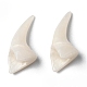 オペーク樹脂ビーズ  穴がない  動物の歯の形  ホワイト  25x11x10mm RESI-D050-11-1