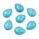 Craft Findings Dyed Synthetic Turquoise Gemstone Flat Back Teardrop Cabochons TURQ-S270-15x20mm-01-1