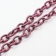 Lazo de cadenas de cable de seda hechas a mano de color rojo violeta pálido X-EC-A001-08-1