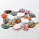 Léopard thème d'impression ornements décorations verre cabochons ovales à dos plat GGLA-A003-18x25-GG-2
