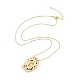 Латунные ожерелья с подвесками в виде букв из микрофибры с кубическим цирконием KK-Z069-01G-D-2