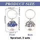 SUPERFINDINGS 18Pcs 9 Styles Tree of Life Keychain Natural Crystal Stone Handmade DIY Keychain Charm Pendant Gemstone Key Chain Charm for Handmade DIY Lucky Bag Charms Keyring KEYC-FH0001-15-6