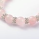 Braccialetti elastici con perline di pietre preziose naturali di San Valentino BJEW-JB01839-02-2