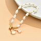 Bracelet coulissant en perles d'imitation et acier inoxydable NU9902-2