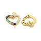 Подвески в форме сердца с латунным микропаве и кубическим цирконием KK-U021-13B-G-2