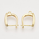 Brass Micro Pave Cubic Zirconia Hoop Earring Findings with Latch Back Closure KK-T048-027G-NF-2